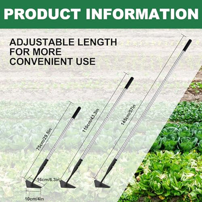 YEELOR Triangle Garden Hoe, Carbon Steel Push-Pull Weeding Tool - style: winged hoe