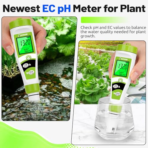 UIUZAMR pH Meter for Hydroponics PPM EC Meter for Water Hydroponics - color: Green