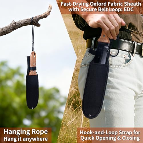 Hori Hori Garden Knife- Gardening Knife with Sheath Garden Tools Full Tang - size: 7.1"