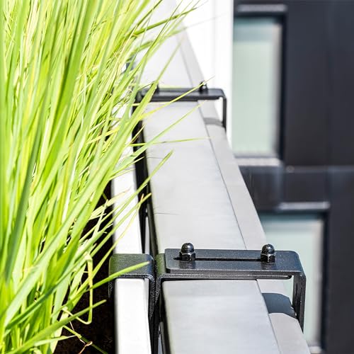 Veradek Block Series Railing Planter - Outdoor Window Box with Bracket - color: White