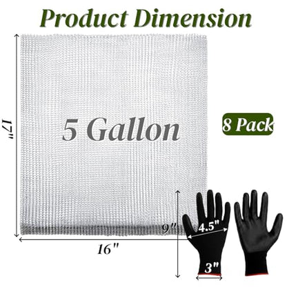 Noamus 8 Pack Plant Root Guard Basket, 5 Gallon Gopher Mole Vole Mesh, Reusable Stainless Steel Plant Speed Wire, Heavy Duty Protector Animal Cages for Garden Trees Bulbs Flowers Vegetables Protection - size: 5 Gallon