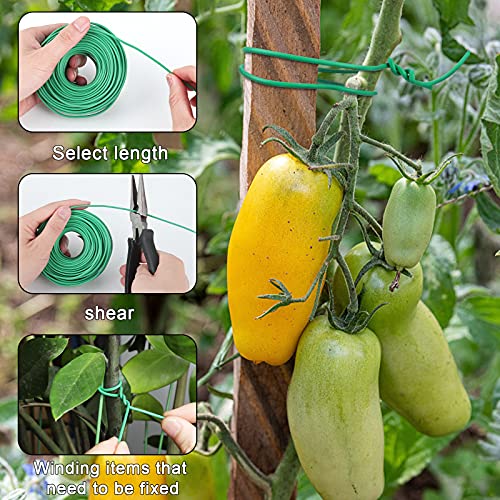 YDSL 100 Feet Soft Tie for Plants, Green Twist Garden Ties Gardening Supplies for Supporting Climbing Plants, Tomatoes, Vegetables, (Diameter - 2.5MM) - size: 100feet