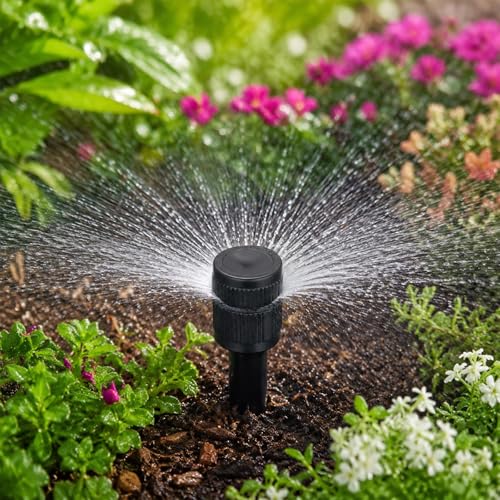 10 Pack Adjustable Flow Mushroom Bubbler Sprinkler Heads, 1/2 Inch Male Thread Drip Irrigation Emitters for Garden, Trees and Shrubs Watering System