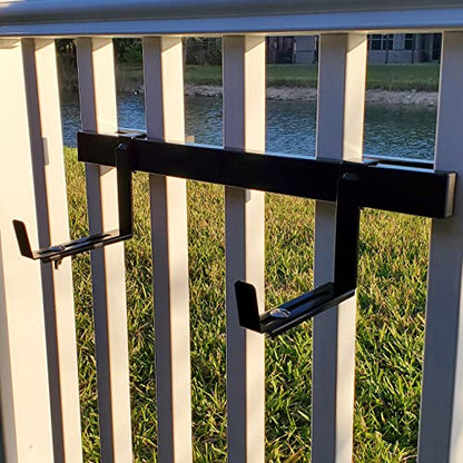 Adjustable Deck Railing Planter Box Holder with Non Marring Mounting Hardware Ideal for Small to Medium Sized planters from 16" to 32" Wide for Vertical Spindles - size: 16 Inch