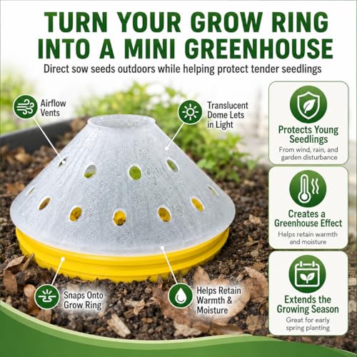 Outdoor Germination and Grow Kit with Greenhouse Domes - Direct Water and nutrients to Roots, Protect Seeds and Seedlings, 4 Sets, Yellow, Made in The USA - color: Yellow