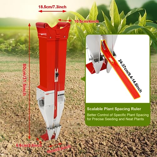 Manual Handheld Seeder Double Cylinder Seeder & Fertilizer Spreader Adjustable Handheld Seeder Fertilizer with Seeding 5 Molds Garden Plant Tool for Corn Peanut