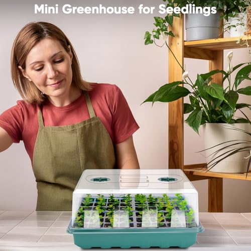 192 Cell Seed Starter Tray, Seed Starter Kit with Adjustable Humidity Dome, Seed Starting Trays Plant Starter Kit for Seeds Growing Starting, Indoor Gardening, Greenhouse - color: No Grow Light