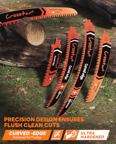 Crosstar 8Pcs Arc Edge Reciprocating Saw Blades,6/9/12/15inch 6TPI - size: 8 Sizes Set