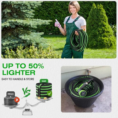 75FT Lightweight Super Flexible Garden Water Hose - color: black-green, size: 75 FT