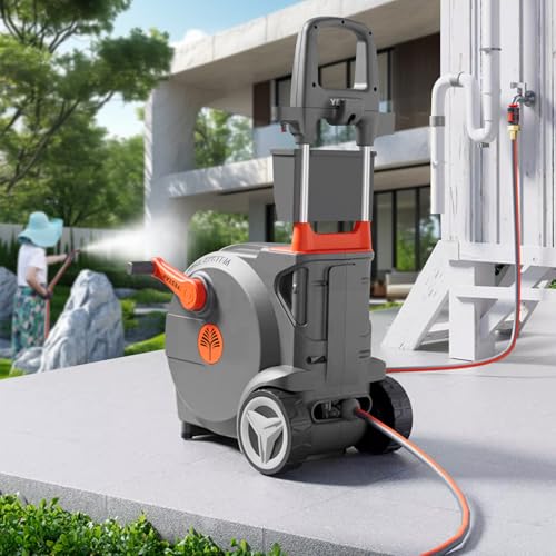Hand-Crank Garden Hose Reel 1/2" x 130ft, Easy-to-Move Hose Reel Cart - size: 1/2" x 130ft