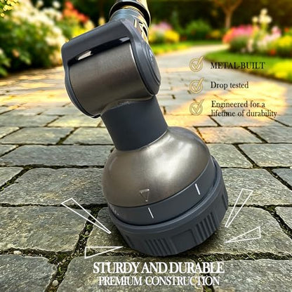 Garden Hose Nozzle Heavy Duty Metal Water Hose Sprayer - color: Black Gray