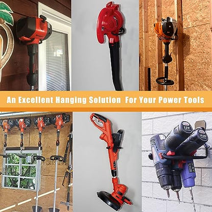 Weedeater Hanger, String Trimmer Hanger and Wall Mounted Power Tool Holder, Garage Utility Hooks for Storage- Black, 3-Pcs - color: Black-3 P