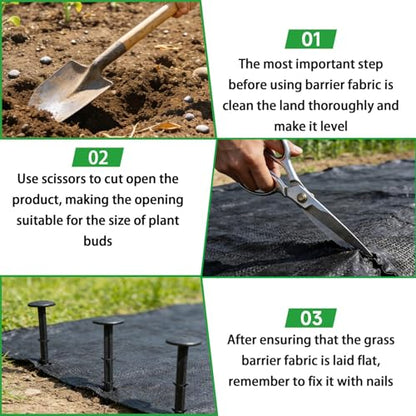 Weed Barrier Fabric Planting Cover - 4 x 250 FT Heavy Duty Landscape Fabric Ground Cover Block for Outdoor Planting - size: 4 x 250 FT