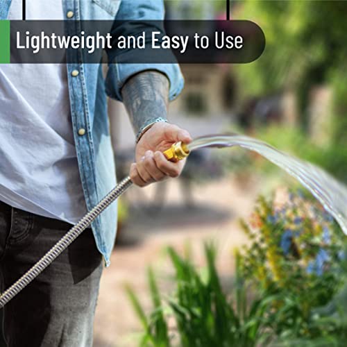 UNCO- Metal Garden Hose, 3 Feet Stainless Steel, No Kink, Lightweight - color: Silver, size: 3 ft
