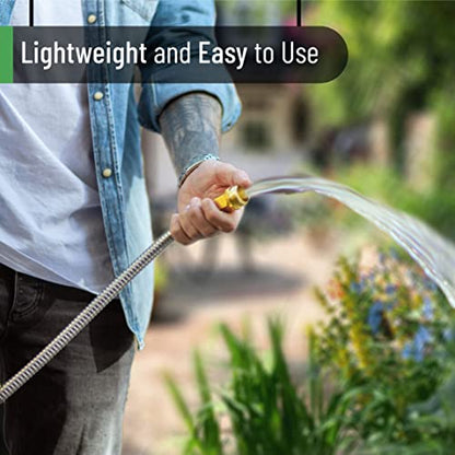 UNCO- Metal Garden Hose, 3 Feet Stainless Steel, No Kink, Lightweight - color: Silver, size: 3 ft