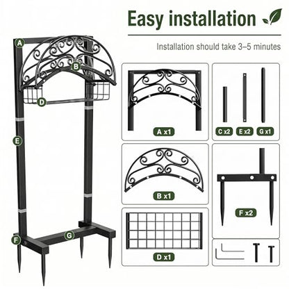 Garden Hose Holder – Freestanding Water Hose Reel Stand Heavy Duty Metal, Outdoor Hose Storage Rack for 150-160FT, Portable Water Hose Holder for Outside Yard Patio Lawn