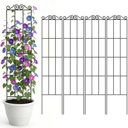 ARIFARO 4Pack 37.5'' Metal Garden Trellis for Climbing Plants Outdoor - size: 37.5 inches