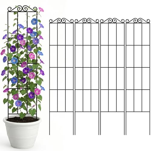 ARIFARO 4Pack 57.5'' Metal Garden Trellis for Climbing Plants Outdoor - size: 57.5 inches