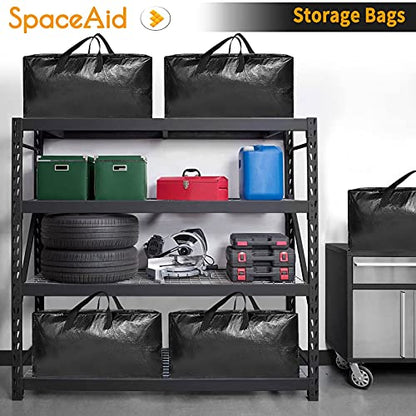 SpaceAid Heavy Duty Moving Bags, Extra Large Storage Totes W/Backpack Straps Strong Handles & Zippers, Alternative to Moving Boxes, Packing & Moving Supplies, Black (4 Pack) - color: Black, size: 4 Pack