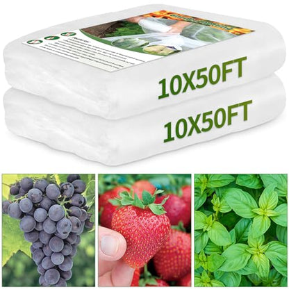 Garden Netting 10x50FT 2 Pack Ultra Fine Mesh, Insect Barrier Bird Netting for Garden Protection, Insect Bug Netting Garden Net for Protecting Plants Vegetables Flowers Fruits - size: 10*50 FT-2PCS