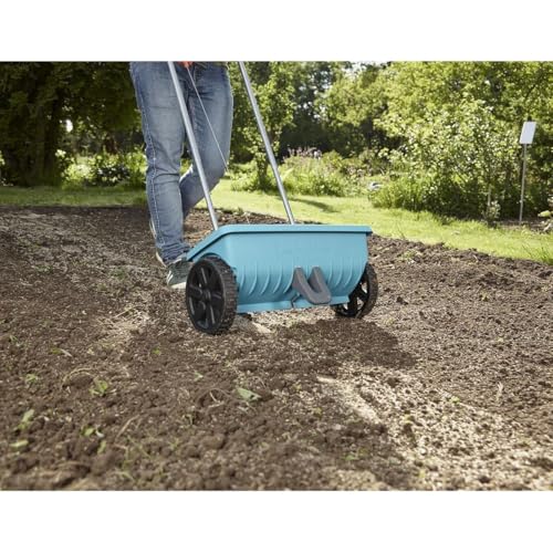 Gardena Spreader L: Universal Spreader for Delivering Fertiliser, Seeds and Salt, 45 cm Spreading Width, for About 400 m sq of Lawn Area, 12.5 Litre Capacity, with a Locking Slide (432-20) - style: Spreader L