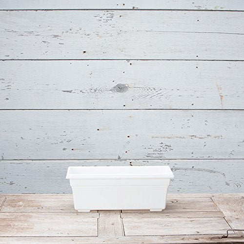 Root & Vessel 16192, White, Countryside Flower Box Planter, 18-Inch - color: White, size: 18 Inch