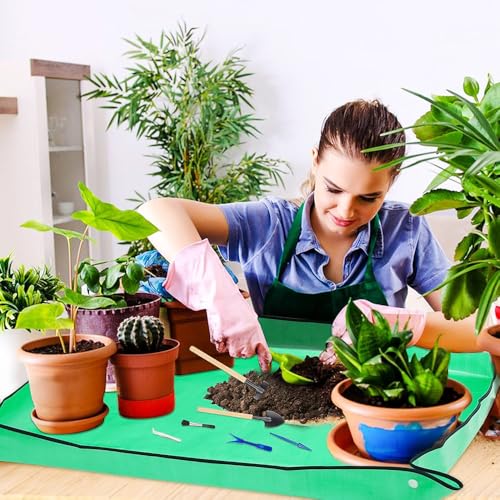 Waterproof Foldable Repotting Mat Non Slip Potting Mat Multifunctional Plant Accessories Gardening Essentials for Indoor Plant Transplanting Use