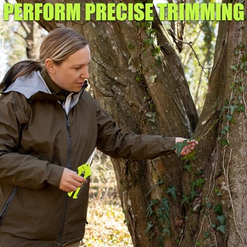 Green Micro Tip Garden Shears for Precise Trimming - Lightweight, Stainless Steel Hand Pruners, Flower Trimmers, and Bonsai Snippers
