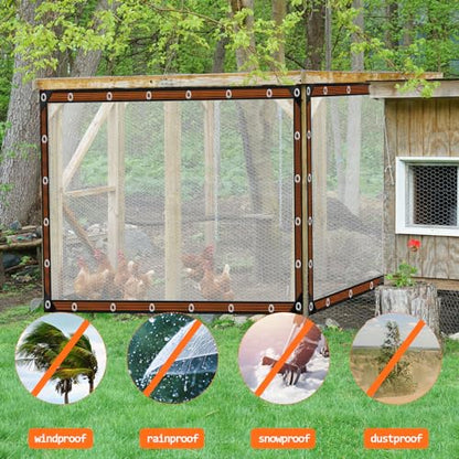 8x10FT Heavy Duty Clear Waterproof Tarp,Outdoor Garden Rainproof Covering - size: 8 x 10 FT