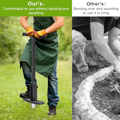 Long Handled Bulb Planter Tool with Rubber Grip - color: 2'' wide hole