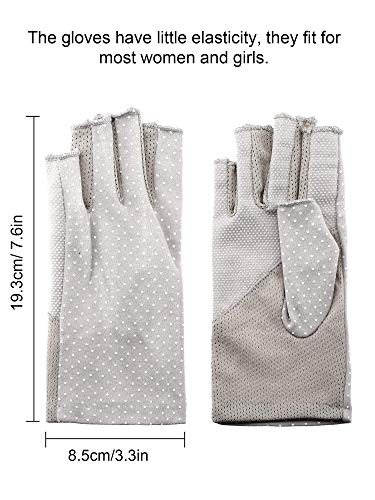 Maxdot Sun Gloves for Women UV Protection - color: Gray and Khaki