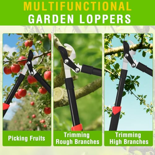 Yesker 19" Loppers Heavy Duty Branch Cutter Sharp Steel Blade Tree Trimmer up to 1" Diameter Cut Capacity Powerful Gear Action Lightweight Bypass Loppers Tools for Tree Trimming Garden Maintenance - size: 19" Loppers
