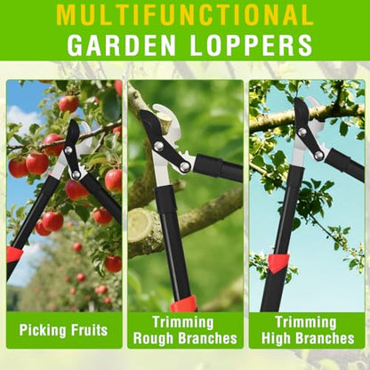 Yesker 19" Loppers Heavy Duty Branch Cutter Sharp Steel Blade Tree Trimmer up to 1" Diameter Cut Capacity Powerful Gear Action Lightweight Bypass Loppers Tools for Tree Trimming Garden Maintenance - size: 19" Loppers
