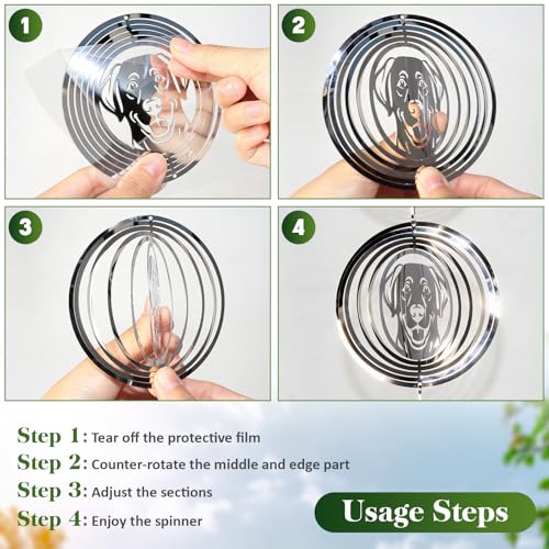 CHONOVO 12 Discs 4 Set Bird Deterrents for Outside, Dog Wind Spinner - size: Labrador (12 Discs 4 Pcs)