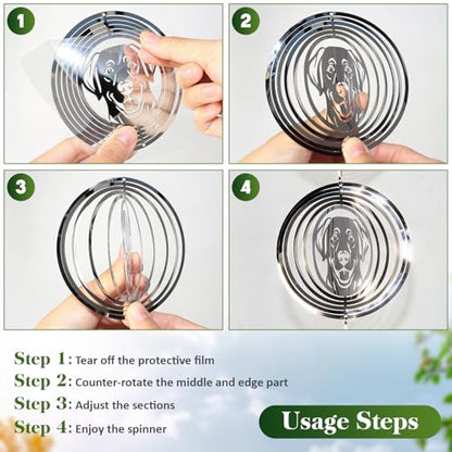 CHONOVO 12 Discs 4 Set Bird Deterrents for Outside, Dog Wind Spinner - size: Labrador (12 Discs 4 Pcs)