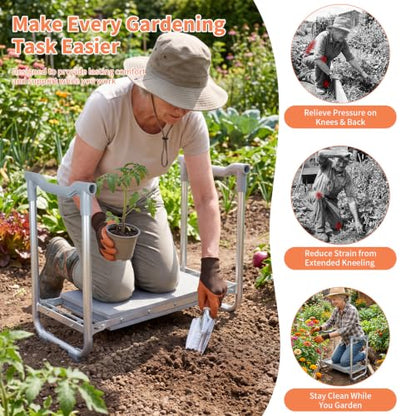 Garden Kneeler and Seat Heavy Duty, Kneeling Bench for Gardening - color: Gray-modle C