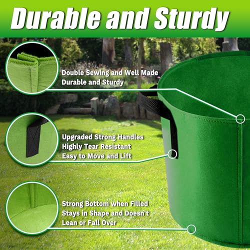 Sinimaka 7 Gallon Grow Bags, 7 Pack Colorful Fabric Plant Pots with Handles for Garden and Outdoor Planting - size: 7 Gallons