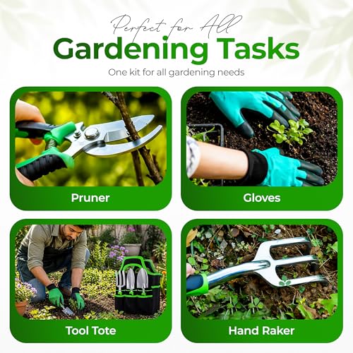 Garden Tools Set 8 PCS Heavy Duty Stainless Steel Gardening Tools for Women - style: Plastic - Pack of 8