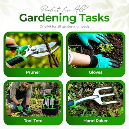 Garden Tools Set 8 PCS Heavy Duty Stainless Steel Gardening Tools for Women - style: Plastic - Pack of 8