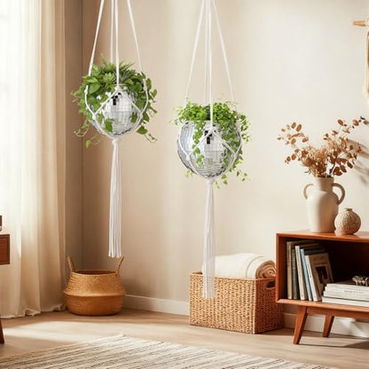 Novabright 2 Pcs 6" Self Watering Disco Ball Planters, Hanging Flower Pots - size: 6 Inch