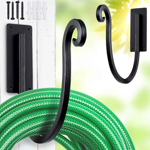 Hose Holders Wall Mount: 2PCs 8-Inch Heavy-Duty Garden Hose Hangers Outdoor - color: A-2PCs