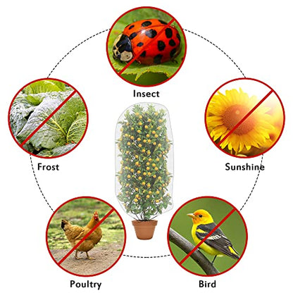 Alpurple 2 PCS Insect Bird Barrier Netting Mesh with Drawstring- 4.6 x 3 Ft Garden Bug Netting Plant Cover- Fruit Tree Net for Protect Plant Fruits Citrus Flower from Insect Bird Eating - color: 2 Pcs, size: 4.6x3 ft