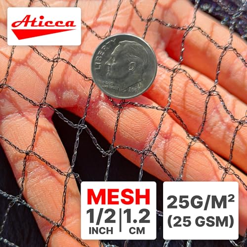 ATICCA 7.5 x 65 FT Heavy Duty Bird Netting for Garden, 10 Stakes, Black - size: 7.5x65 Bird Netting