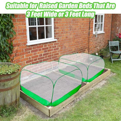 Pop Up Garden Mesh Plant Cover 2Pcs Outdoor Plant Protector Mesh Plant Enclosure Raised Bed Garden Bird and Pest Protection Guard for Fruits Vegetables Seedlings and Herbs - style: 2pcs 40x40x20in without bottom