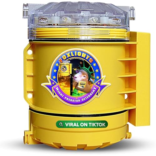 Foxlights Non-Solar Predator Deterrent – 9-LED Night Guard with 360° Coverage, Random Flashing Lights – Humane Repeller for Chicken Coops, Poultry, Livestock, Gardens & Farms - style: Non-Solar Powered