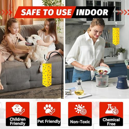 LULUCATCH Fly Glue Trap, 6 Pack Adhesive Fly Traps, Gnat Traps Sticky Bug Catcher, Non-Toxic Odorless Yellow Sticky Trap Indoor for Flies, Moths, Mosquitoes, Flea, for Garage, Barn, Greenhouse & Room - size: 6 Pack