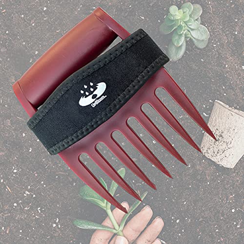 UpBloom - Garden Hand Cultivator Includes 2 Pairs of Spandex Gardening Gloves - ergonomically Designed to Hand rake, dig, Weed, Plant, Aerate and Cultivate Vegetable and Flower beds (Medium) - size: Medium