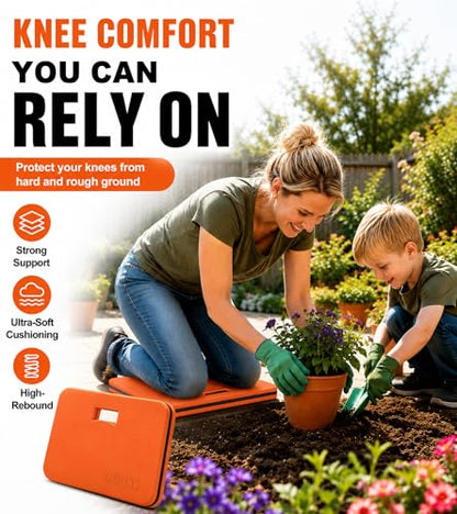 Garden Kneeling Pad, 1.2" Thick EVA Foam Knee Cushion for Gardening - color: Orange&Black