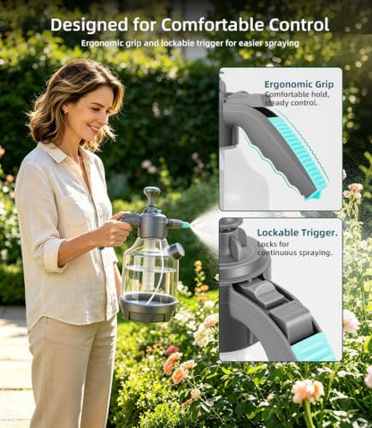 3L Pump Sprayer with 12-Inch Long-Reach Flexible Wand for Garden