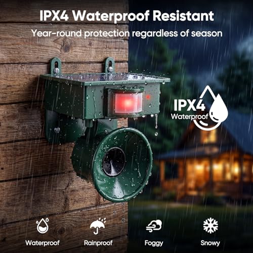 2026 Upgraded Solar Ultrasonic Bird Repellent Devices Outdoor